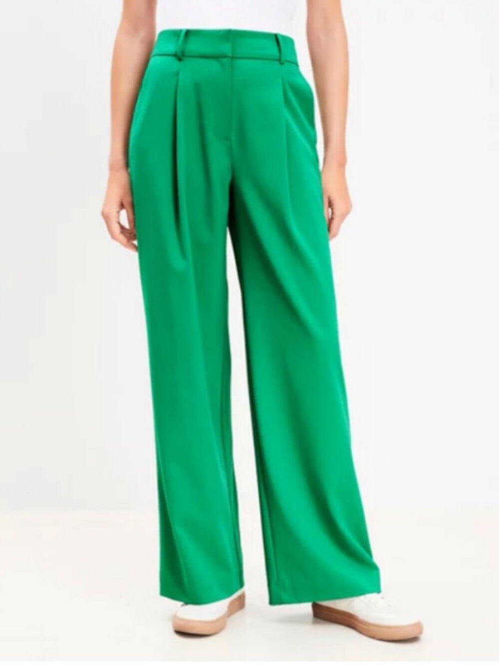 LOFT Peyton Trouser Pleated Pants – Emerald Glow - Size 10 / NWT